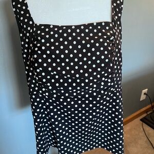 Lands' End Black and White Swim Top